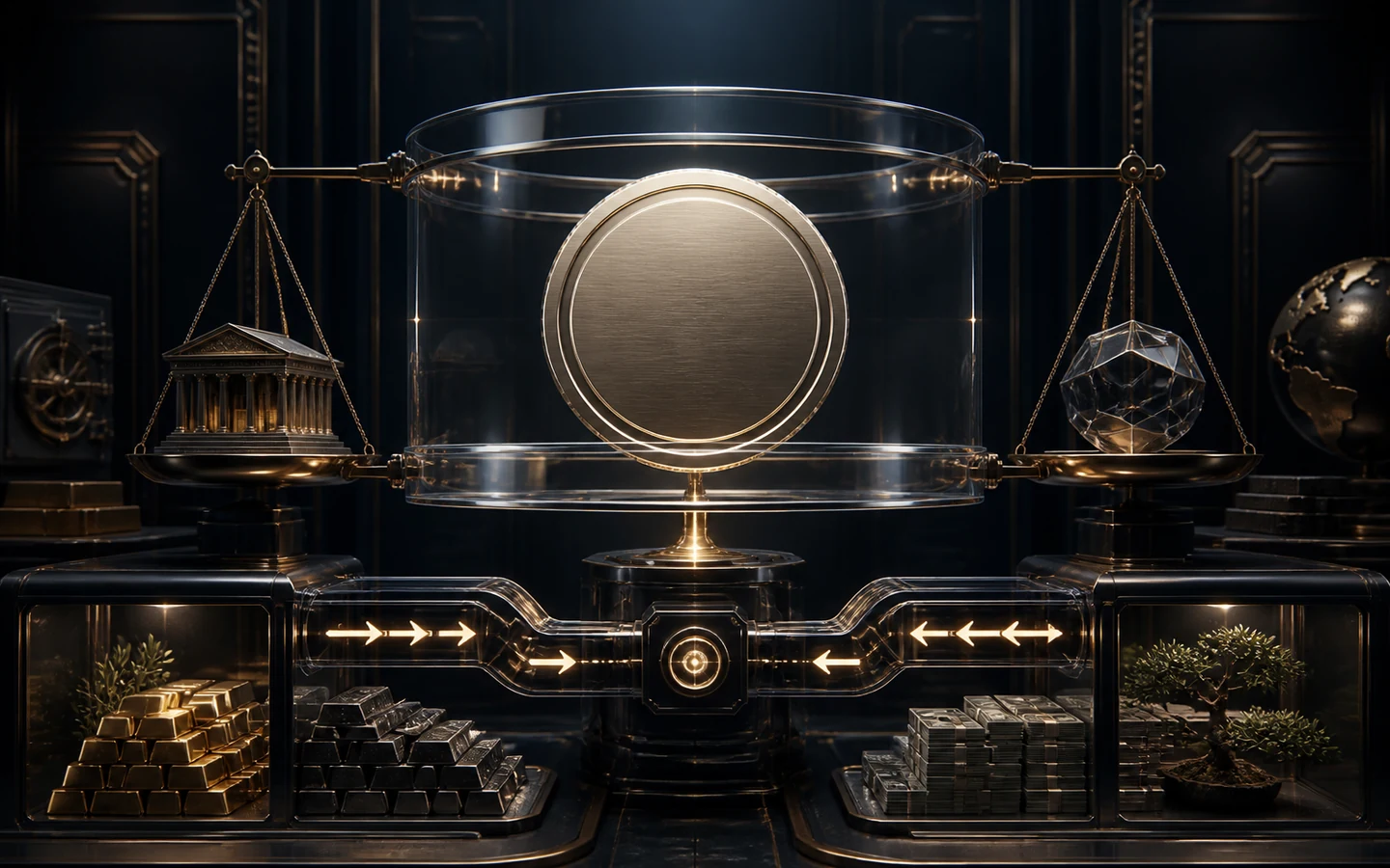 ภาพกลไกทุนสำรองและการตรึงมูลค่าของ Stablecoin